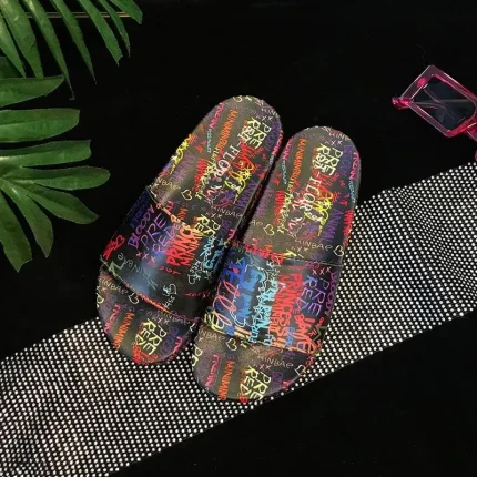 Size:6-9 Women Fashion Graffiti Letter Printed Slippers - Image 3