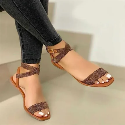 Size:4.5-11 Women Simple Style Color Blocking Sandals - Image 4