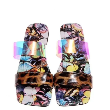 Size:5-11 Women Fashion Snakeskin Butterfly Printed Slippers - Image 7