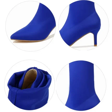 Size:4.5-10 Women Fashion Solid Color Mid Calf Boots - Image 6