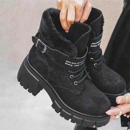 Size:5-11 Women Bigger Sizes Solid Color Medium Short Boots - Image 4