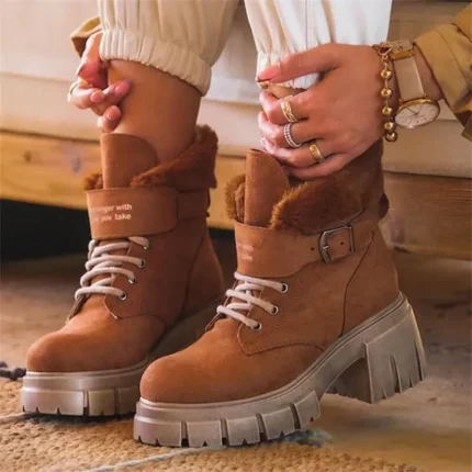 Size:5-11 Women Bigger Sizes Solid Color Medium Short Boots - Image 5