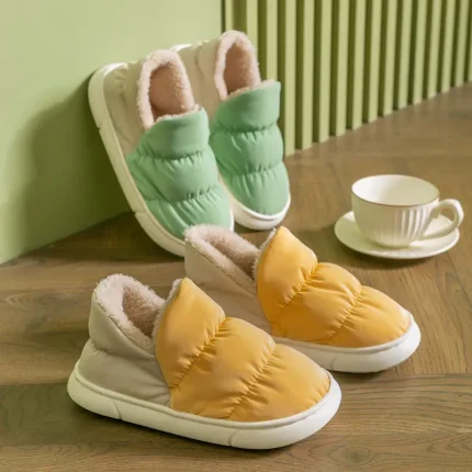 Couple Winter Waterproof Non-slip Winter Warm Plush Housewear Shoes - Image 4