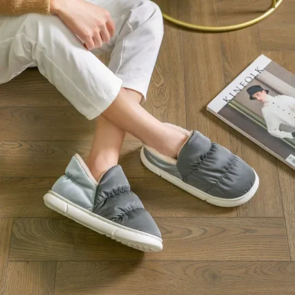 Couple Winter Waterproof Non-slip Winter Warm Plush Housewear Shoes - Image 5