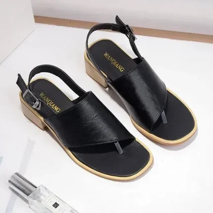 Size 4.5-10 Buckle Thick Heel Women Sandals Shoes - Image 7