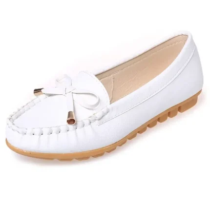Size 4.5-8.5 Bowknot Design Solid Color Casual Round Toe Flat Shoes - Image 7