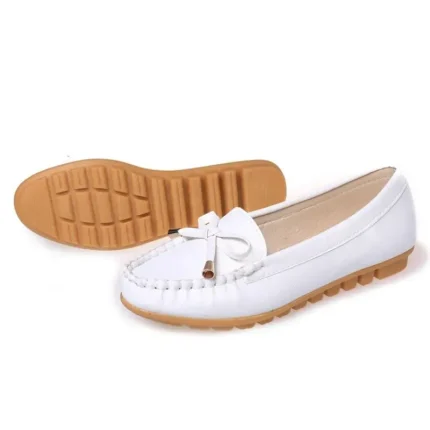 Size 4.5-8.5 Bowknot Design Solid Color Casual Round Toe Flat Shoes - Image 8