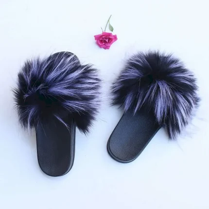 Size:4.5-13 Women Fashion Plush Decoration Flat Home Slippers - Image 8