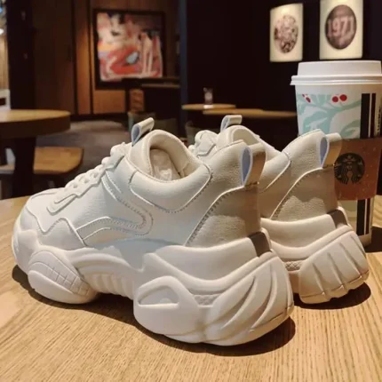 Size:4.5-8.5 Women Casual Solid Color Lace Up Sneakers - Image 8