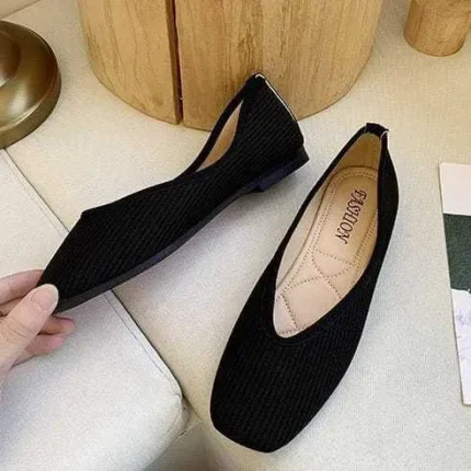 Size:4.5-11 Women Plus Size Color Blocking Patchwork Loafers - Image 2