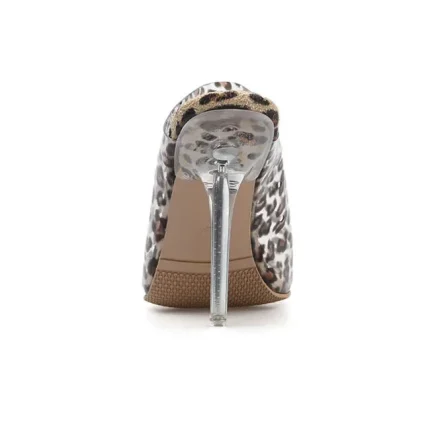 Size:4.5-10 Women Leopard High Heels Slippers Shoes - Image 4