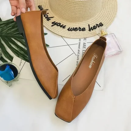 Women Casual Soft Square Toe Solid Flat Loafers - Image 4