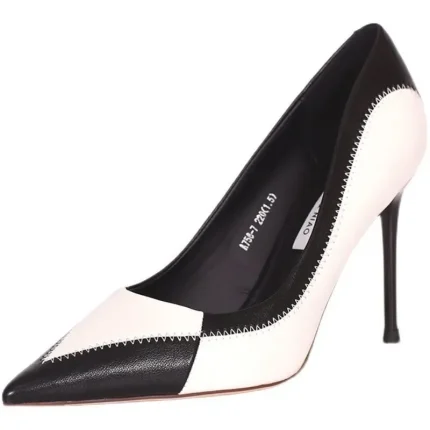 Women Fashion Pointed Toe Color Blocking Party Stilettos - Image 5