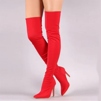 Size:4.5-12 Women Fashion Solid Color Over The Knee Boots - Image 7